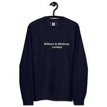 Load image into Gallery viewer, William & Whitney London navy blue Unisex eco sweatshirt