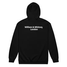 Load image into Gallery viewer, William & Whitney London black Unisex heavy blend zip hoodie