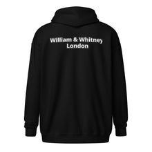 Load image into Gallery viewer, William &amp; Whitney London black Unisex heavy blend zip hoodie
