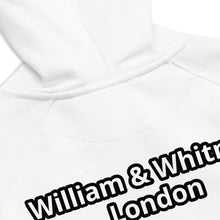Load image into Gallery viewer, William &amp; Whitney London white Unisex eco raglan hoodie
