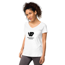 Load image into Gallery viewer, Women’s fitted v-neck t-shirt
